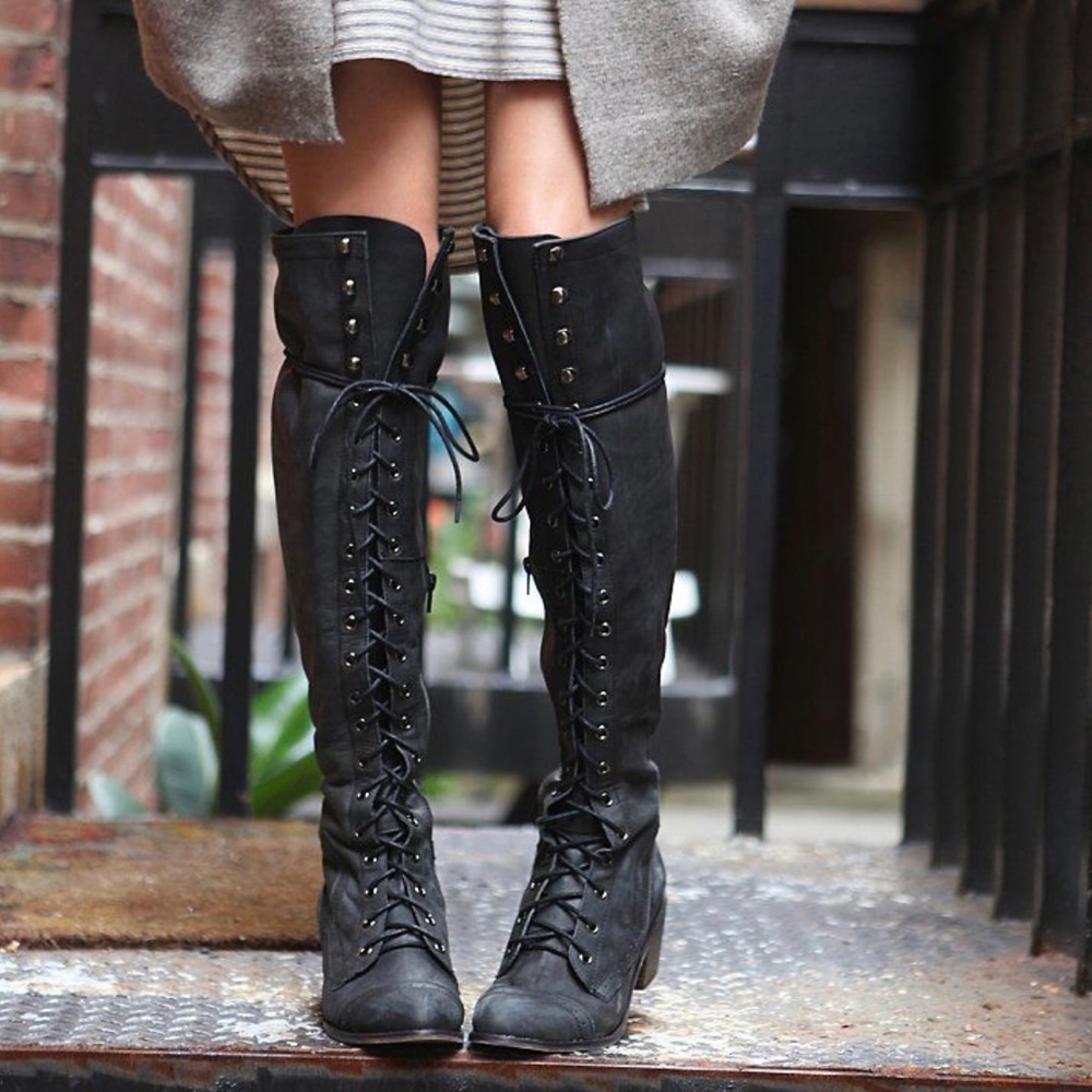 Joe Lace-Up Over-the-Knee Boots Jeffrey Campbell